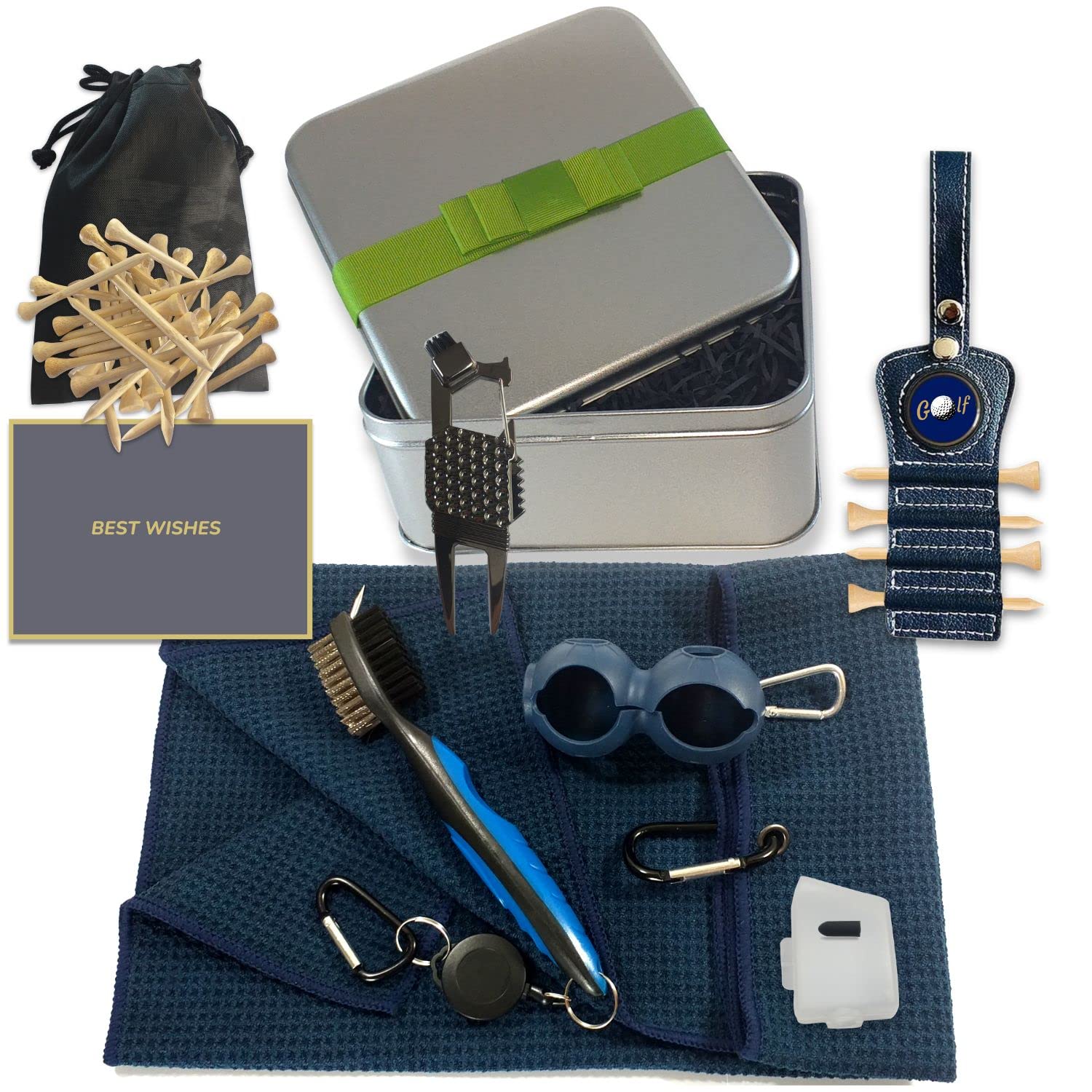 Regalos de golf – Regalos de cumpleaños para hombres que lo tienen todo – Accesorios de golf para hombres – Gadgets para hombre 2023 – Multiherramienta, Divot, cepillo, toalla, camisetas,