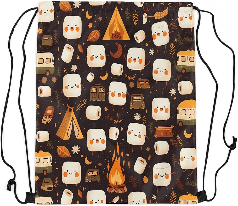 Feelyou Cute Marshmallow Drawstring Backpack 13"x15.7" image 3