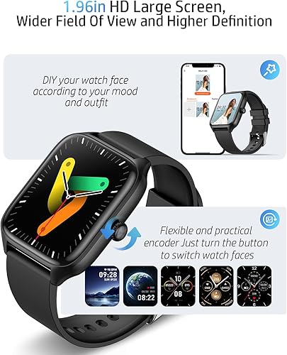 Miniatura 3 de Reloj inteligente para hombre con llamada Bluetooth, rastreador de actividad física de 1.96 pulgadas, pantalla táctil completa HD con monitor de