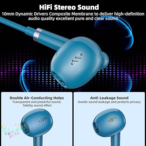 Miniatura 3 de COOYA Auriculares USB C para Samsung Galaxy S24 Ultra S23 FE Flip5 S22 A54 S21 Tipo C Auriculares con cable HiFi Cancelación de ruido Auriculares