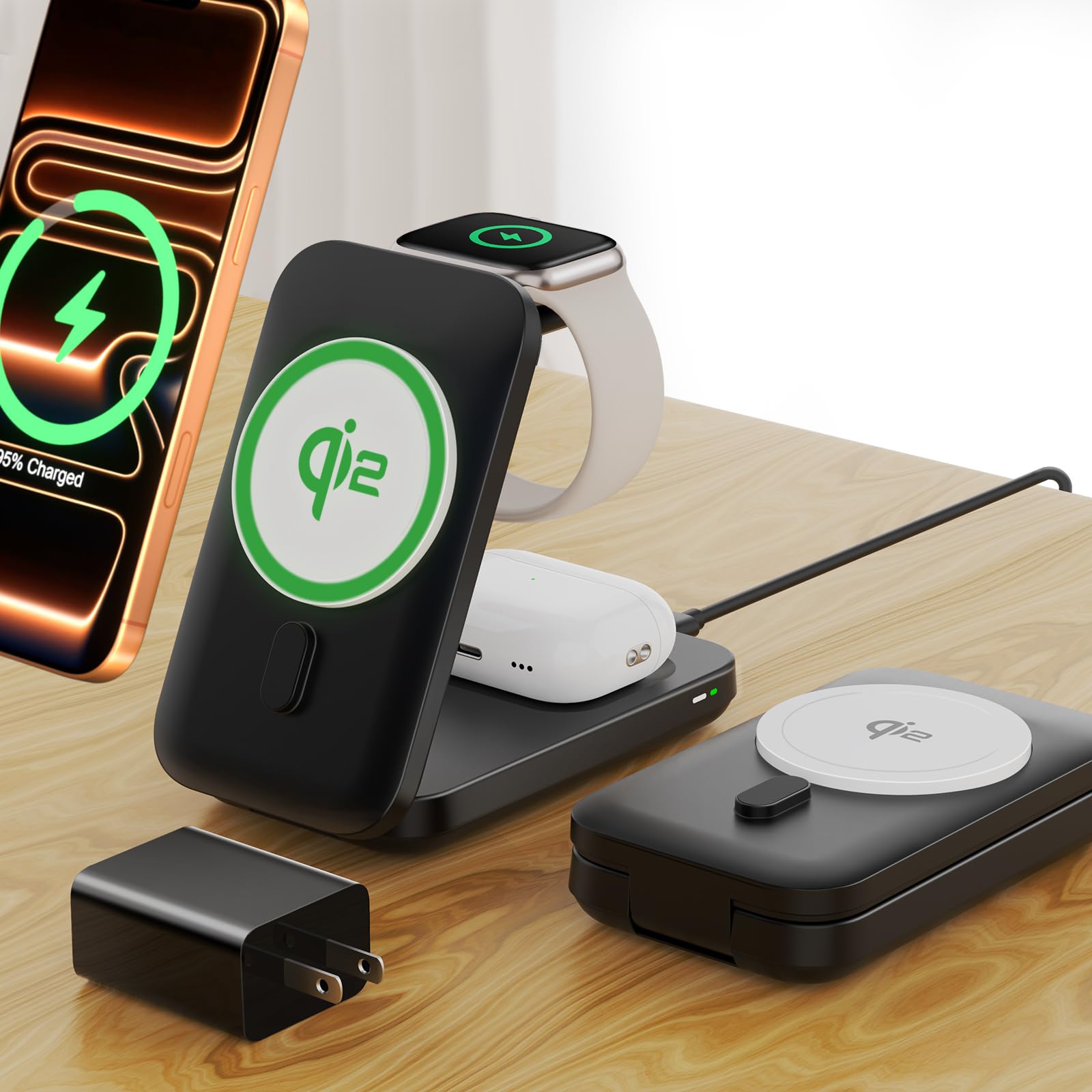 Amazon.com: Qi2 [Certified] 3 in 1 Charging Station Compatible