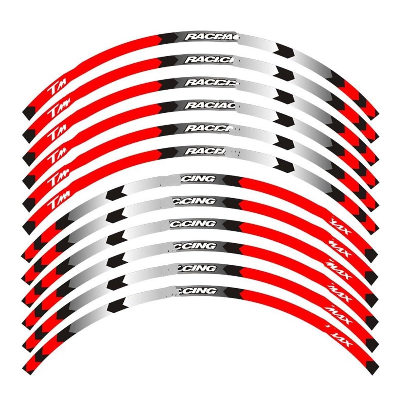Hub Decals Rim for Ya&maha for T&MAX Purpose Motorcycle Wheel Decals Reflective Stickers Rim Stripes Stripe Tape(A Red)