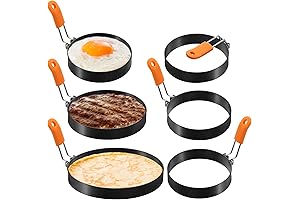 6 Pcs Griddle Egg Rings Blackstone Stainless Steel Egg Ring Pancake Ring...