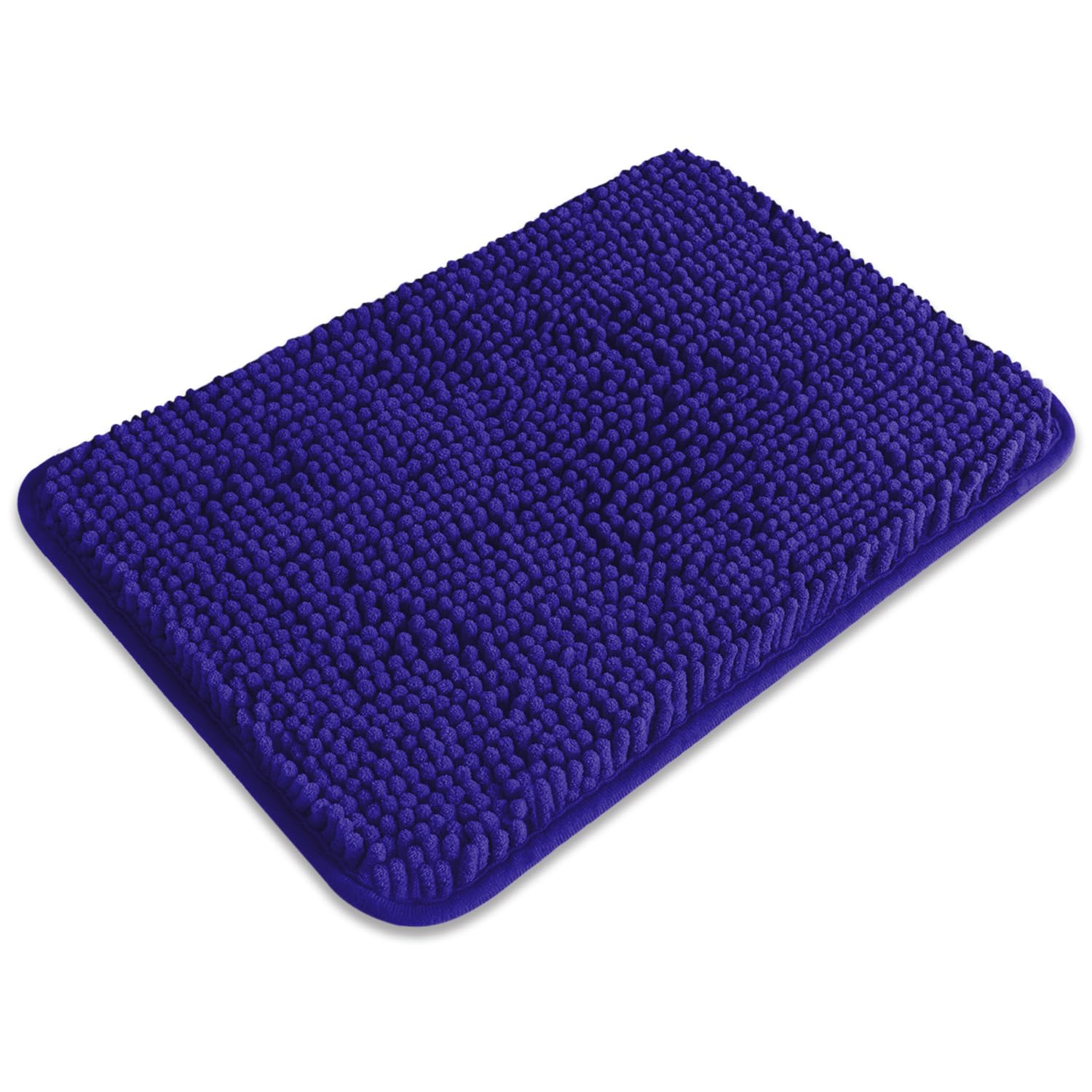PureSwan Small Bathroom Rug 12"x18" – Washable and Absorbent Bath Mat, Non Slip, Thick Soft Chenille Bath Rugs for Bathroom, Shower, Sink, Dog mat(Royal Blue)