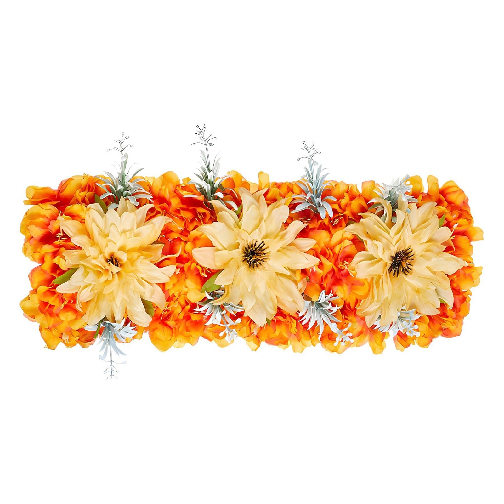 Keebgyy Centros de Mesa Florales para Boda, Paneles de Flores Artificiales en, Arreglos Florales de Primavera y Otoño, Centro de Mesa Artificial, para Recepción de Mesa de Comedor de (D)