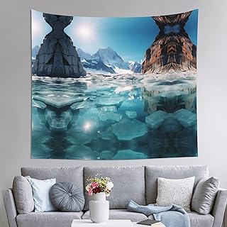 WHJWZY Transparent glacier melting lake Printed Quality Decor Tapestry 60x51 in : Soft, lightweight Suitable for wall hanging tapestries