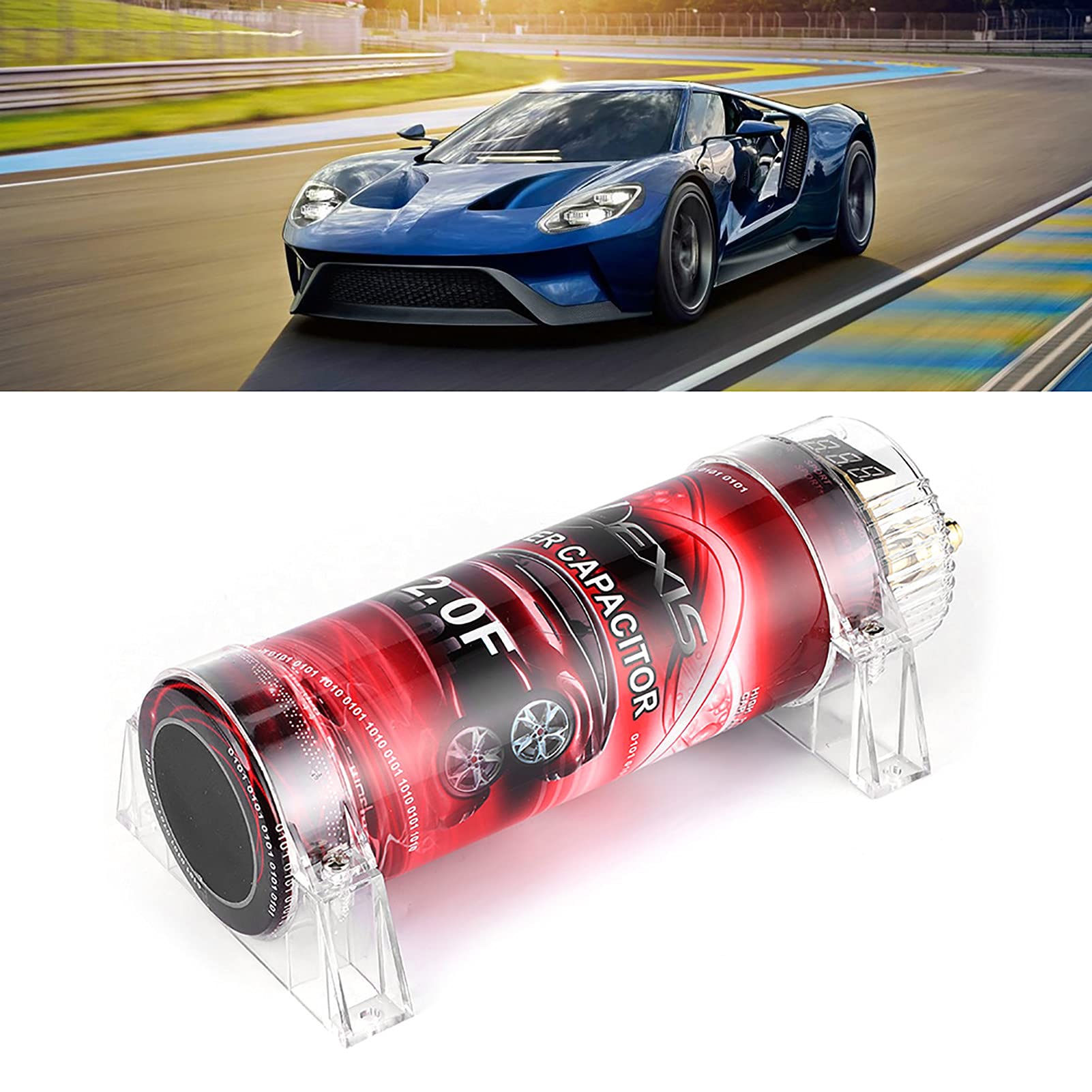 Power Condensator Car Audio, 2 Car Audio Power Condensator Versterker Spanningsregelaar Rode LED 10-16 V DC Gemodificeerde auto-onderdelen