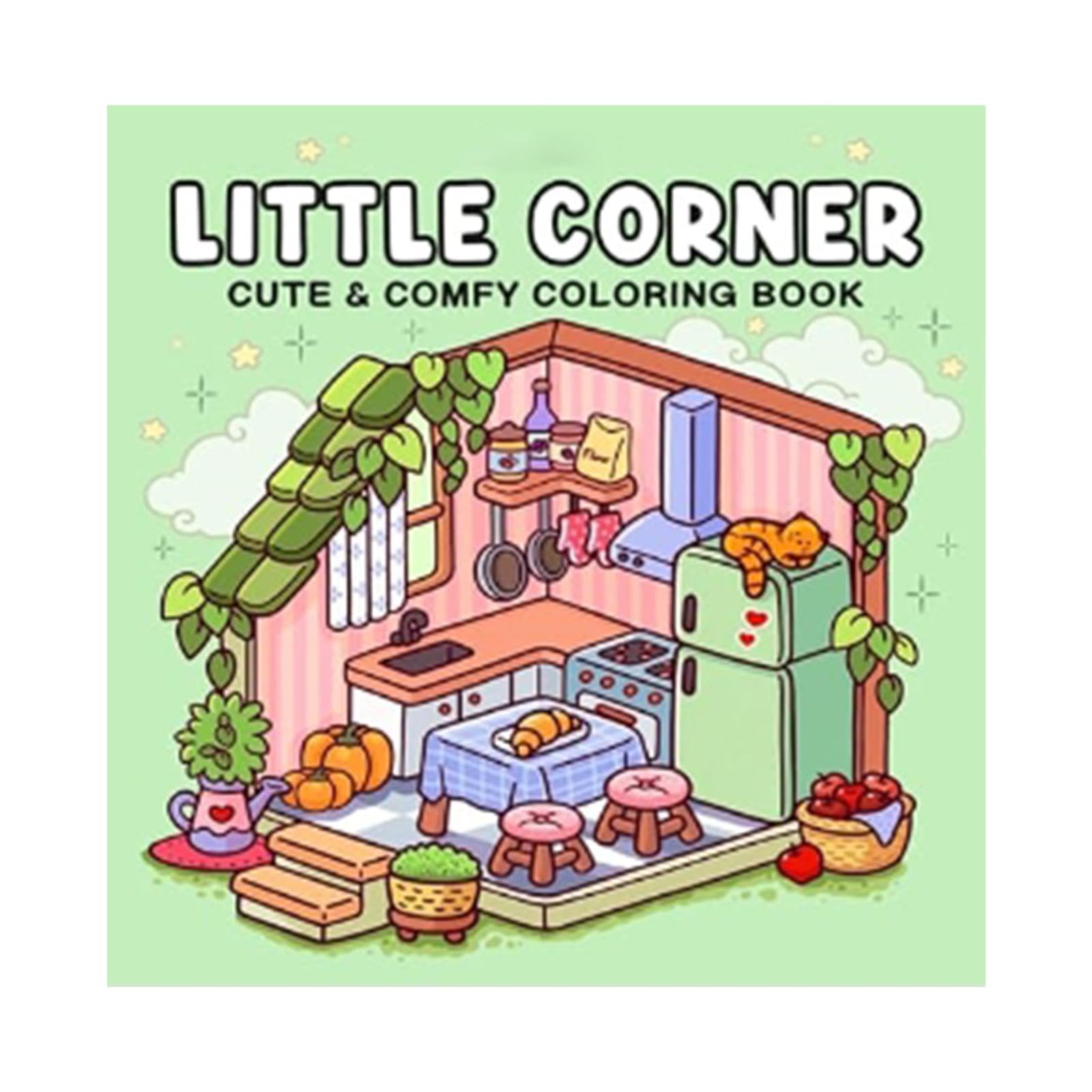 Little Corner: Libro para Colorear para Adultos Y Adolescentes, Hy-gge Spaces, Lindo Y Acogedor Libro para Colorear, Libro Creativo de Dibujo En Color, Suministros Relajantes para Relajarse