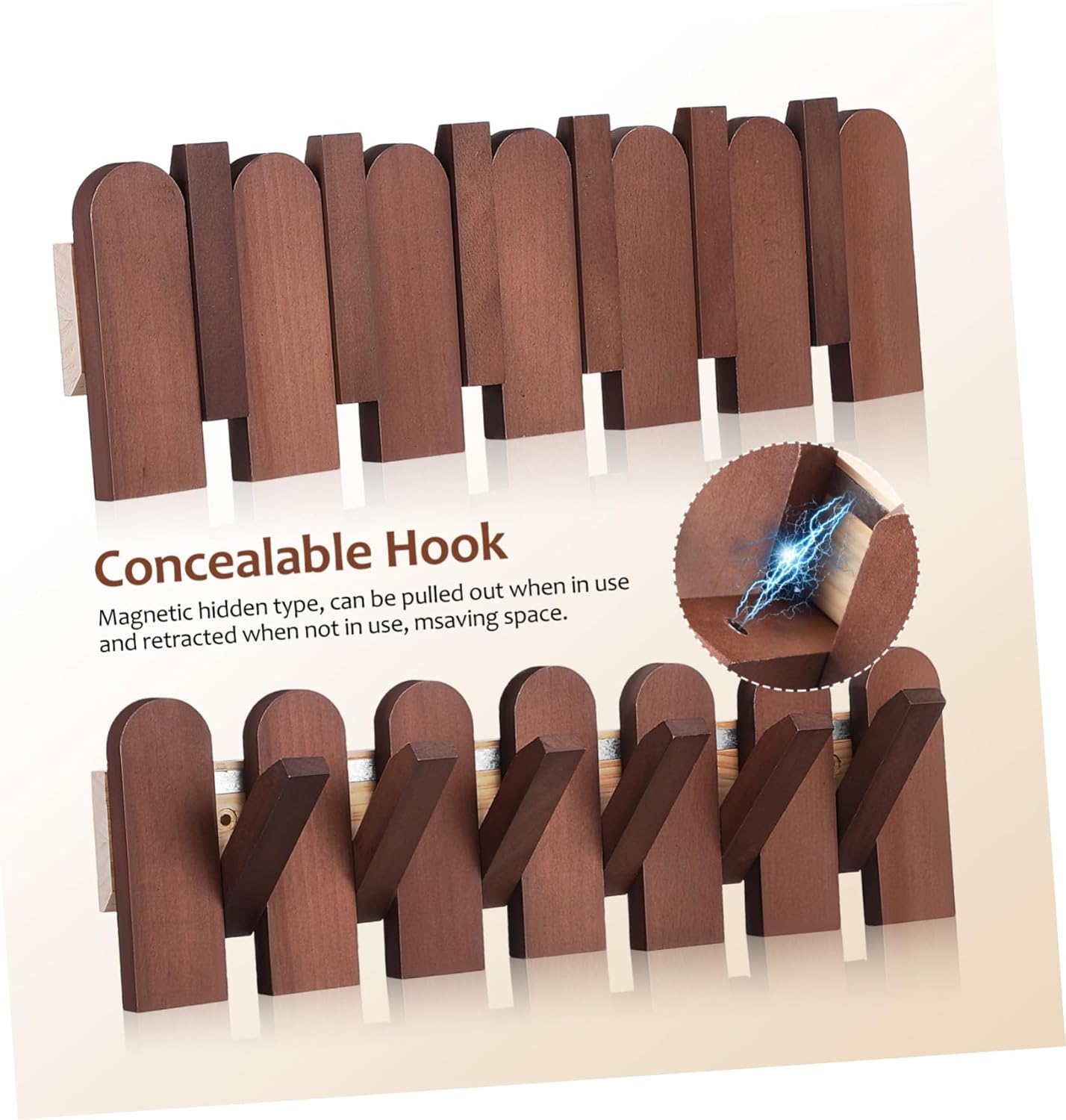 Ciieeo Solid Wood Coat Hanger for Entryway Unique Decorative Wall Mounted Rack with Hooks Space Saving Design for Coats Bags and Accessories