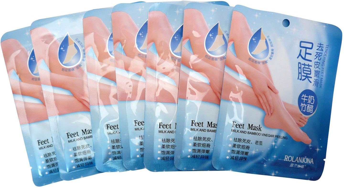 10PCS=5PAIR ROLANJONA FOOT MASK Bamboo Vinegar Feet Mask Milk Membrane Foot care Chamfer Whitening and Moisturizing Exfoliating