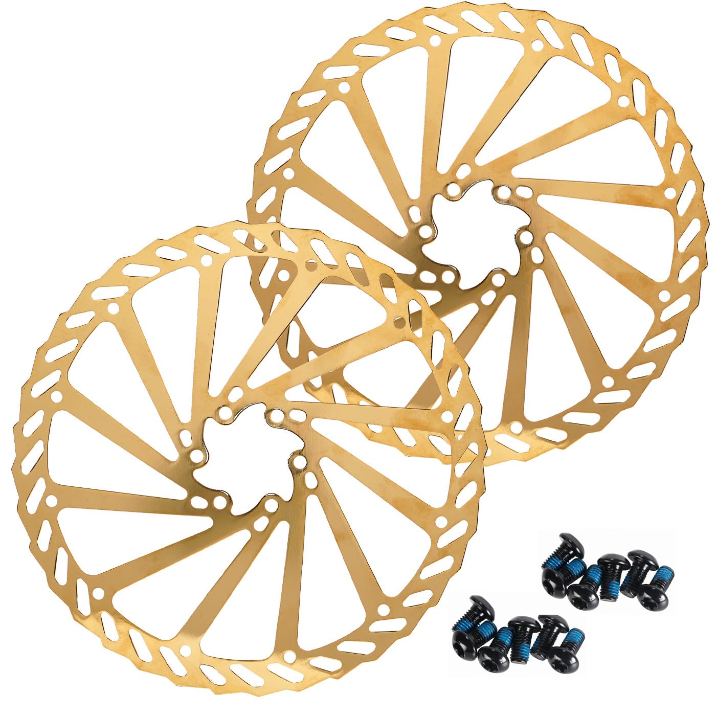 CNCLOL Bike Disc Brake Rotor 160mm 180mm 203mm, MTB Brake Disk Rotors for Mountain/Road/BMX/Gravel E-Bike (Blue/Gold/Colorful)