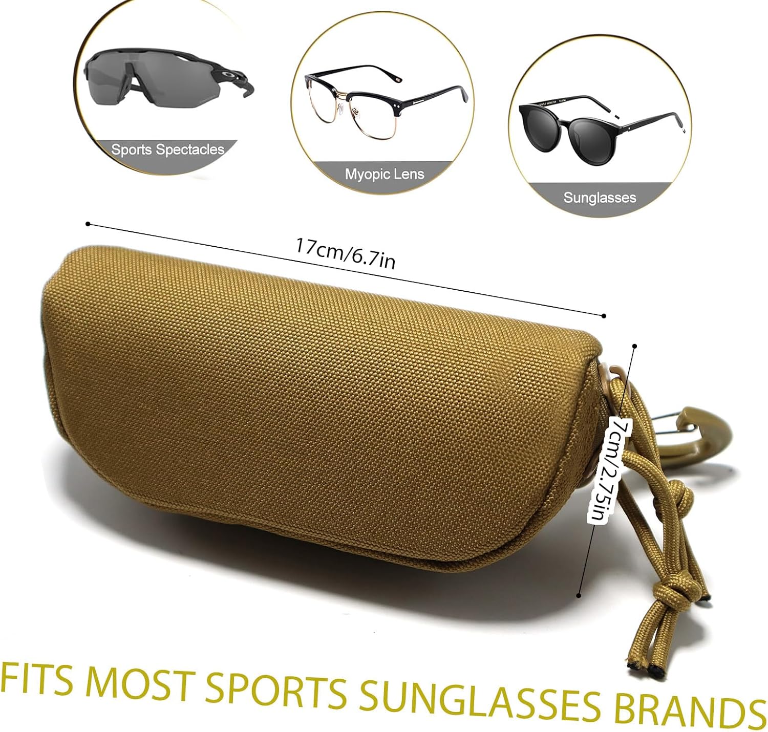 Tactical Molle Glasses Case Tactical Eyeglasses Case Shockproof Sunglasses Carrying Protective Box with Clip - Image 6