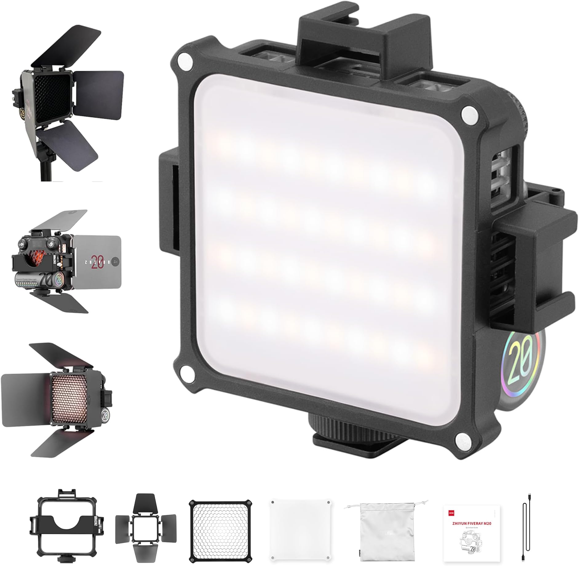 M20 Combo LED Video Light Bi - Color LED 2700K- 6500K