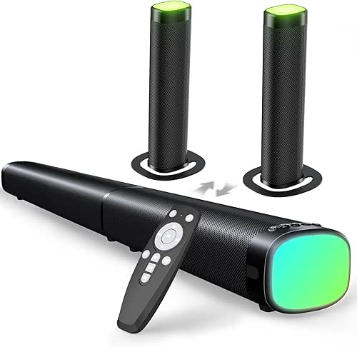 Sound Bar,100W Sound Bar for Smart TV with 3 RGB