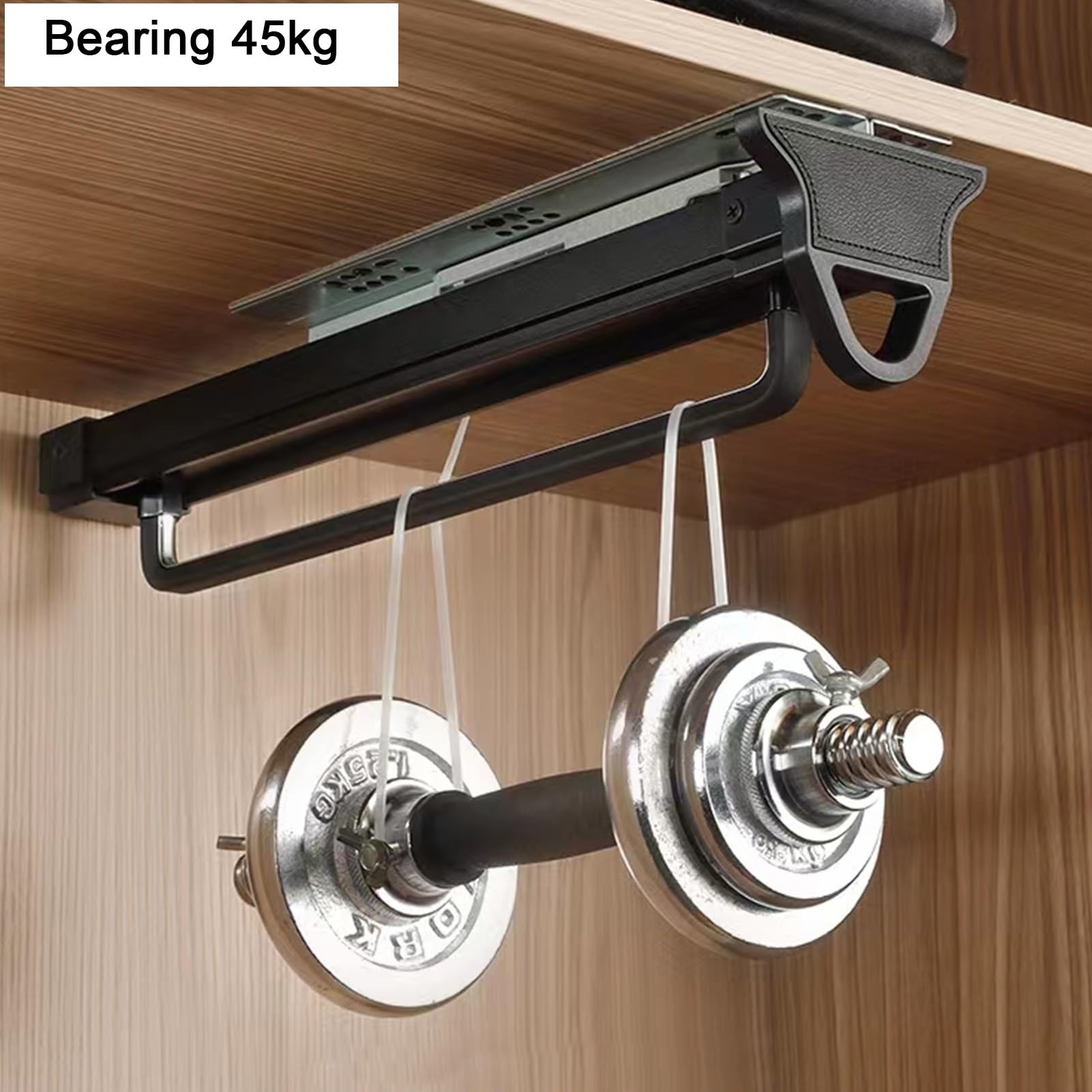 Varilla extraíble para armario, con soporte para ropa extensible de 45 kg, riel retráctil para ropa de aleación de aluminio, perchero extensible deslizante deslizante para amortiguación, barra extra