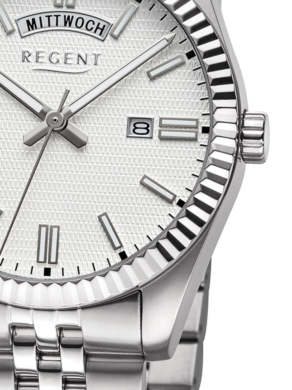 REGENT Herrenuhr Stahl/Silberfarben BA-883