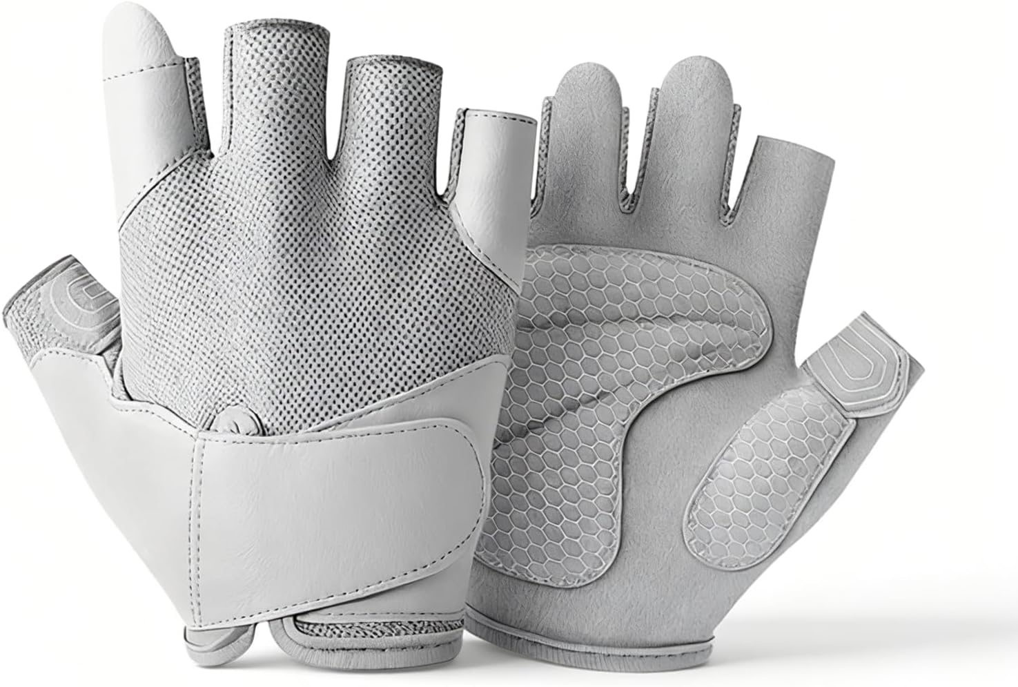 Workout Gloves for Men and Women, Ventilated Weight Lifting Gloves, Lightweight Gym for Weightlifting, Cycling, Exercise, Grey