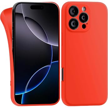 MyGadget Case Compatible with iPhone 16 Pro Max - Robust Mobile Phone Case TPU Case Slim Silicone Case - Back Cover Scratch-Resistant Protective Case - Matt Orange