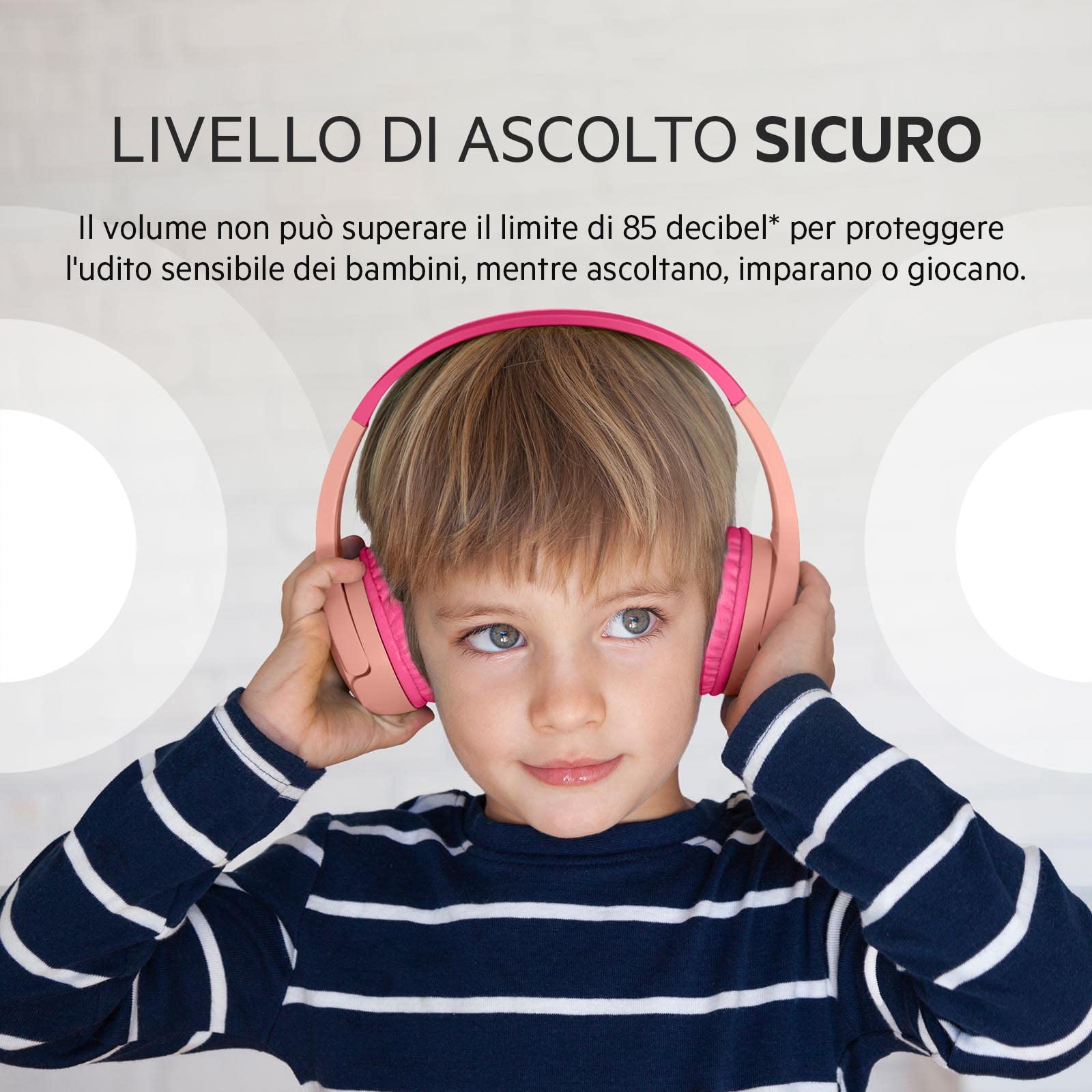 Belkin SoundForm Mini, cuffie wireless per bambini con microfono integrato, headset on-ear per didattica a distanza, scuola e viaggi, compatibili con iPhone, iPad, dispositivi Galaxy e altro- Rosa