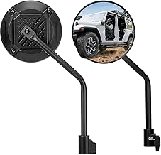 JOYTUTUS Mirrors Doors Off Compatible with 2007-2026 Wrangler JK JKU JL JLU Gladiator JT, Easier Install Door Hinge 6 Inch Mirror, Broad vision No Vibrate & Wobble