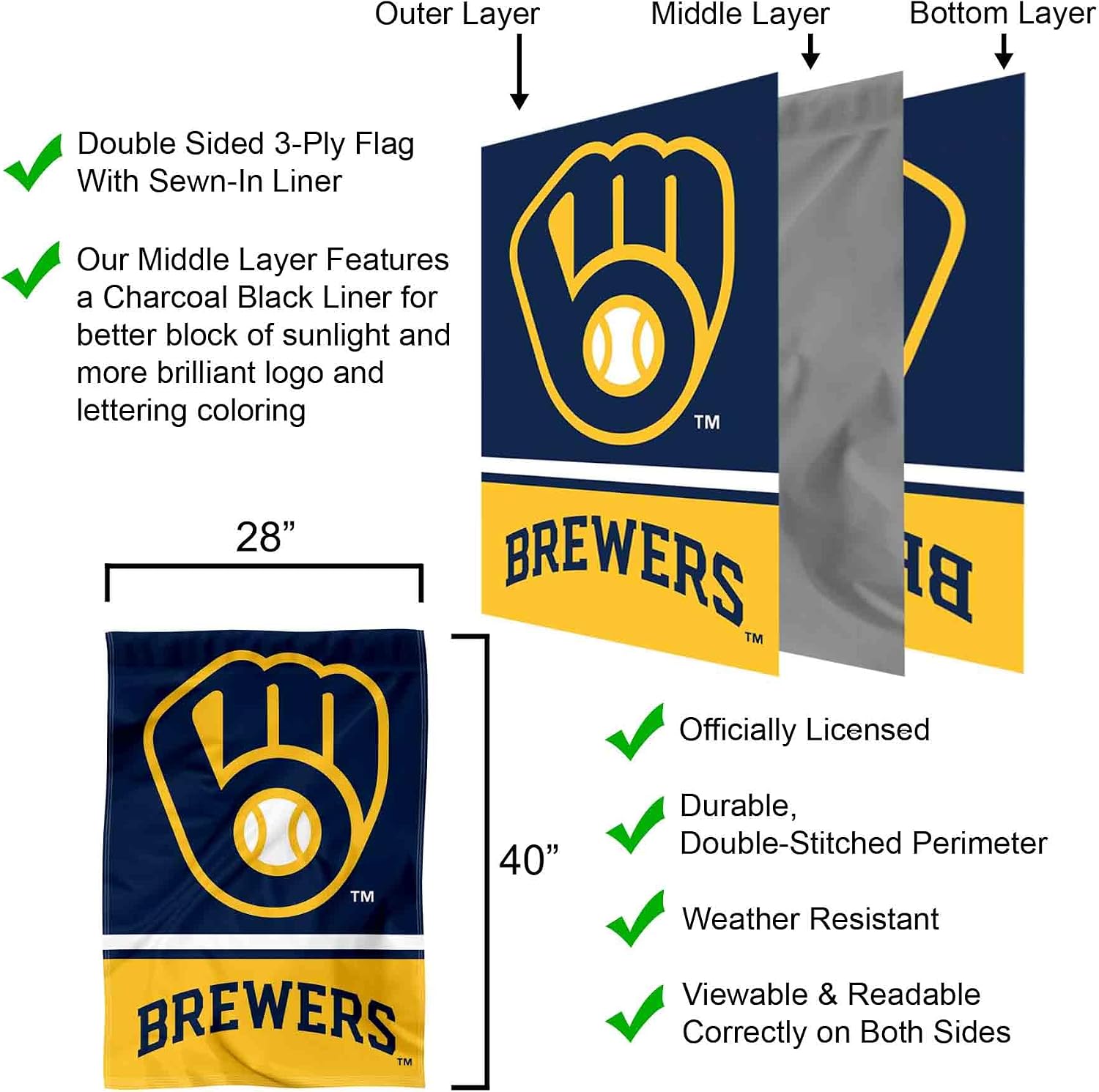 Milwaukee Brewers Double Sided House Banner Flag