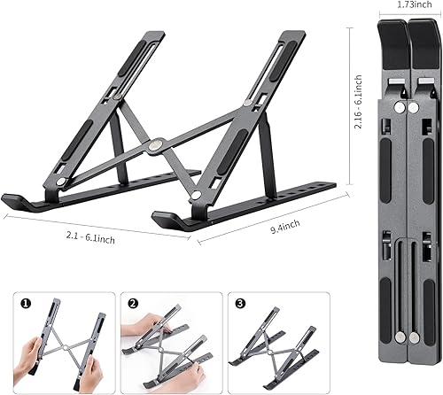 Miniatura 2 de Laptop StandLaptop Stand for DeskAdjustable Height Portable Foldable Dj Gray Laptop StandVersatile Computer Stands,Home, Office,and