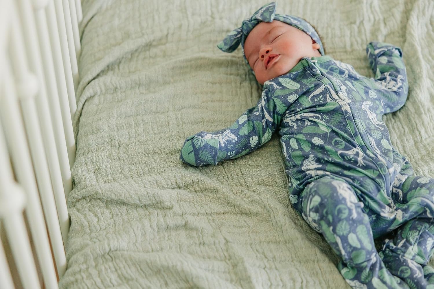 Copper Pearl Zip-Up Footie Baby Pajamas: Ultra-Soft Boys Pajamas and Girls Pajamas, Premium Knit Fabric in Stylish Prints, Tag-Free with Two-Way Zipper, Sized Newborn to 24 Months, Jurassic Park - Image 6