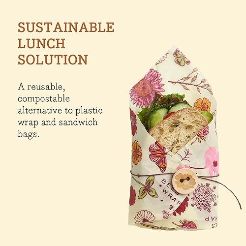 Miniatura 4 de Bee's Wrap Envolturas reutilizables de cera de abeja fabricadas en los Estados Unidos, envoltura de alimentos de cera de abeja ecológica,