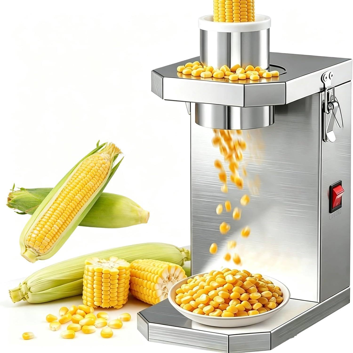 LSHFYV Automatic Corn Stripper Machine, Detachable Inlet and Blade