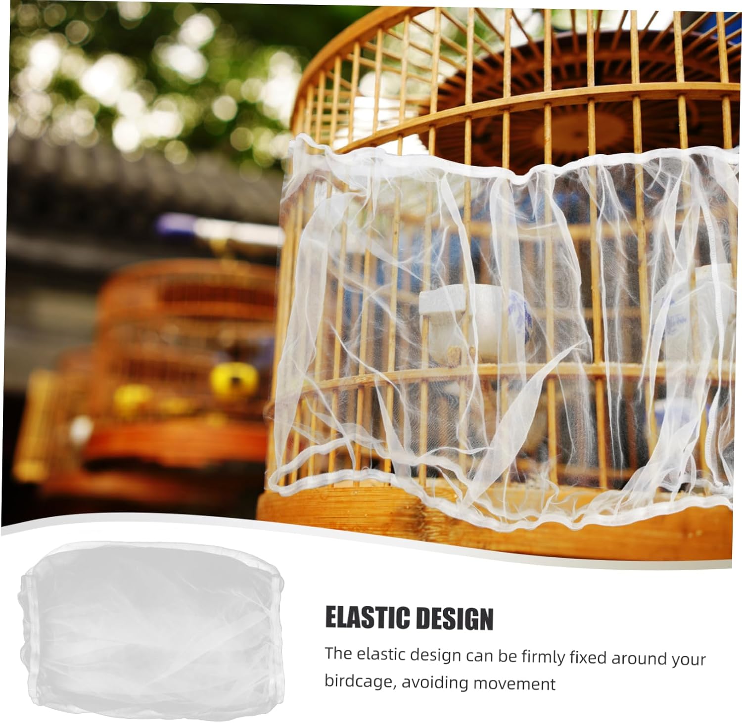 POPETPOP Multipurpose Birdcage Cover Mesh Protector for Parrots Macaws and Parakeets Keeps Cage Clean Allows Airflow and Light for Indoor and Outdoor Use