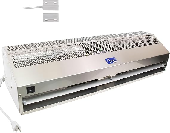Awoco 36 Stainless Steel Super Power 2 Speeds 1200 CFM Commercial Indoor Air Curtain, UL Certified 120V Unheated With An Easy-Install Magnetic Door Switch