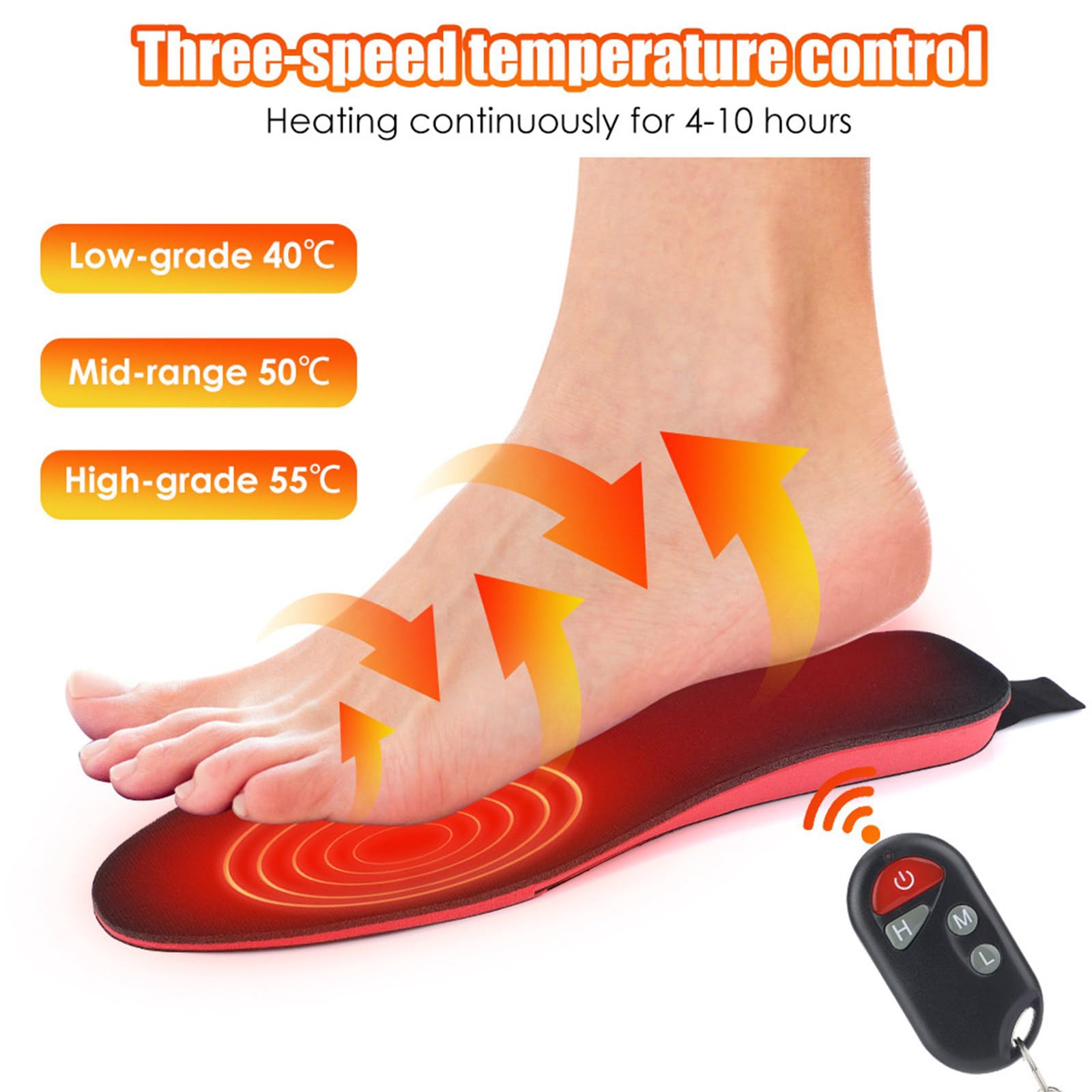 Semelles chauffantes électriques rechargeables USB, chauffe-pieds d ' hiver, lavables et découpables, coussinets de chaussures chauffants électriques pour hommes et femmes