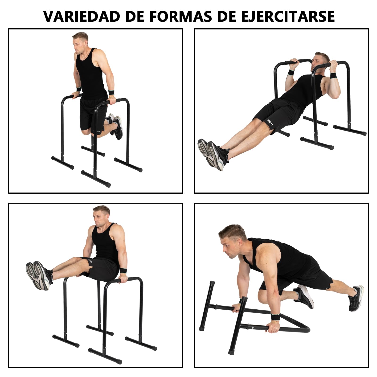 Barras Paralelas de Ejercicio, Capacidad 200 kg, Estación de Inmersión para Calistenia,Paralelas Calistenia
