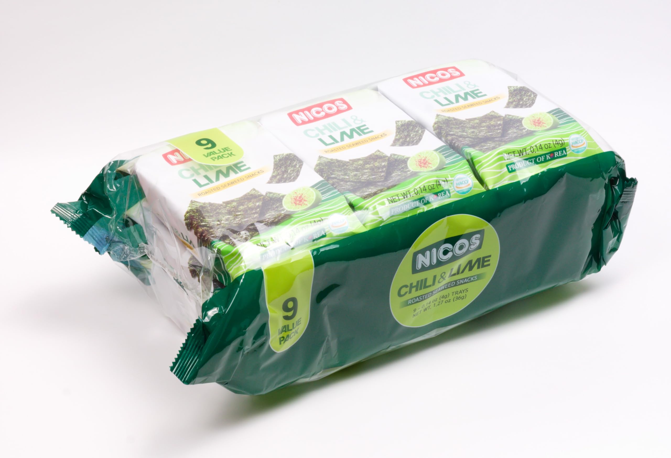 Amazon.com : Nicos) Seaweed Seasoned snack togo Chili & Lime (pack