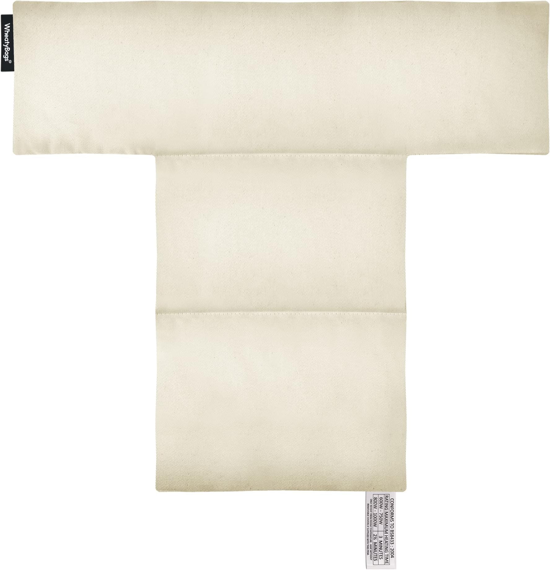Wheat Bag Microwaveable Heat Pack Upper Neck & Back (T-Shaped) - (Cotton Fabric - Natural)