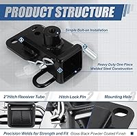 Vista 2 de Auto Dynasty Receptor y pasador de remolque de parachoques trasero de 2 pulgadas de clase 3 de fábrica, compatible con Ram 1500 2019-2023