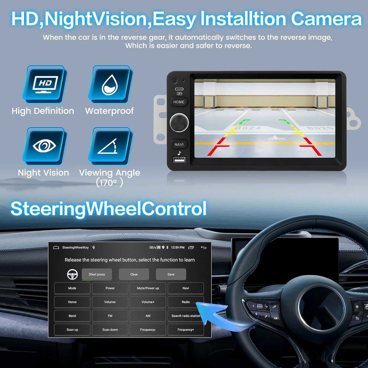 [2G+64G] Android 15 Car Radio for Chevy Chevrolet Silverado SSR Tahoe 2003-2006, GMC Siera Yukon 2003-2006, Hummer 2003-2007 with CarPlay Android Auto,7" Touchscreen(Note fit B.O.S.E Audio System)