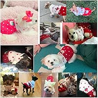 Vista 6 de CHBORCHICEN Suéteres clásicos para perros, prendas de punto de cuello alto para invierno, ropa cálida para cachorros, lindo suéter de fresa y Rojo1
