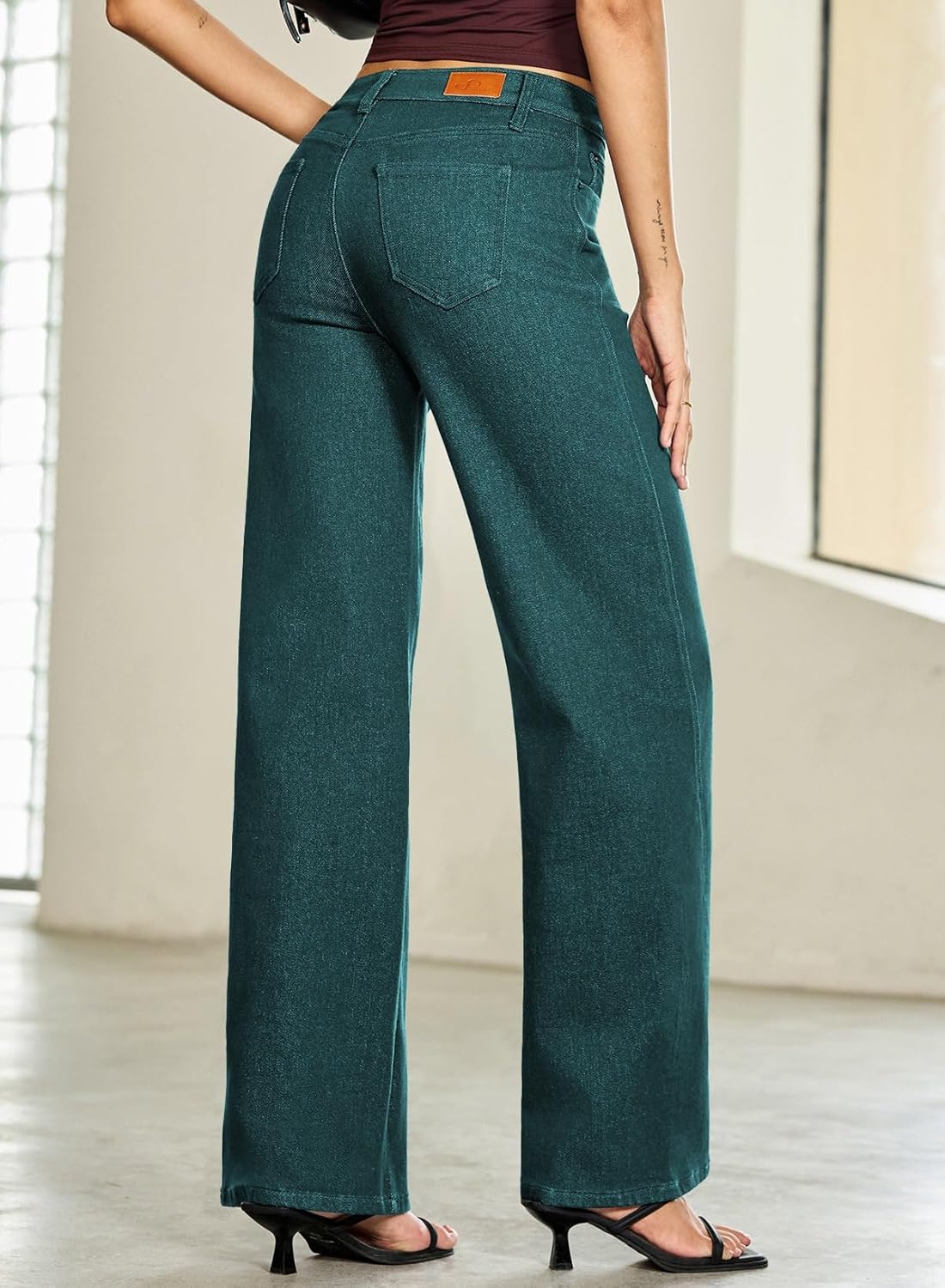 Sidefeel Women's Baggy Wide Leg Jeans High Waisted Straight Leg 2025 Fall Outfits Denim Pants - Image 2