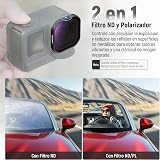 NEEWER 4 Pack Filtre ND Polarisants Compatible avec Insta360 Ace Pro 2, ND8/PL+ND16/PL+ND32/PL+ND64/PL,Non Compatible Version Mise à jour Dotée d'Une Nouvelle Protection Objectif Octogonale Ronde,FL91 - 3