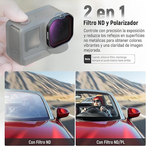 NEEWER 4 Pack Filtre ND Polarisants Compatible avec Insta360 Ace Pro 2, ND8/PL+ND16/PL+ND32/PL+ND64/PL,Non Compatible Version Mise à jour Dotée d'Une Nouvelle Protection Objectif Octogonale Ronde,FL91 - 3