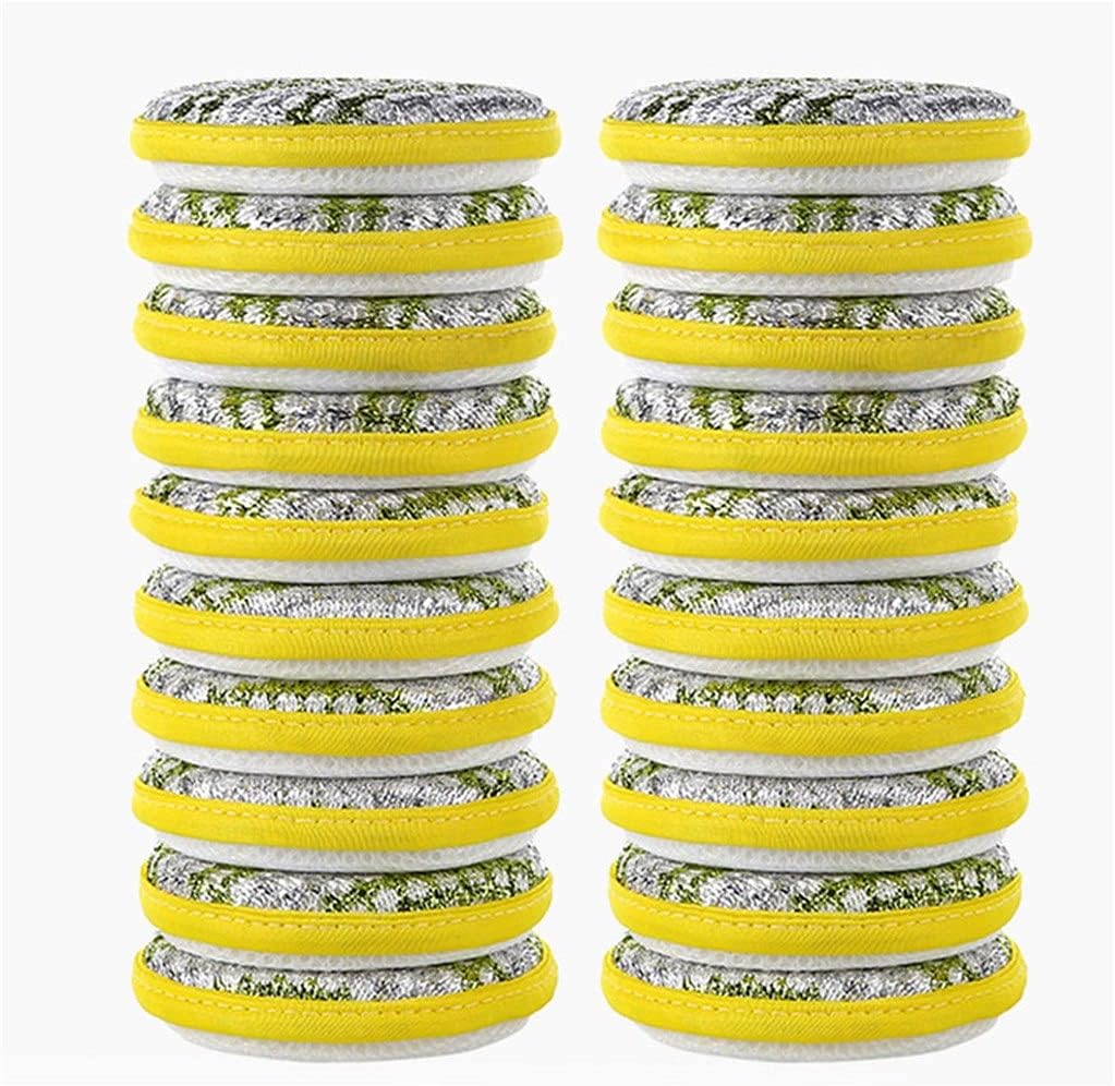 Dishwashing Sponge Block Kitchen Non-Stick Oil Brush Pot Household Dish Cloth Double-Sided Cleaning Cotton Scouring Pad 20 Pcs