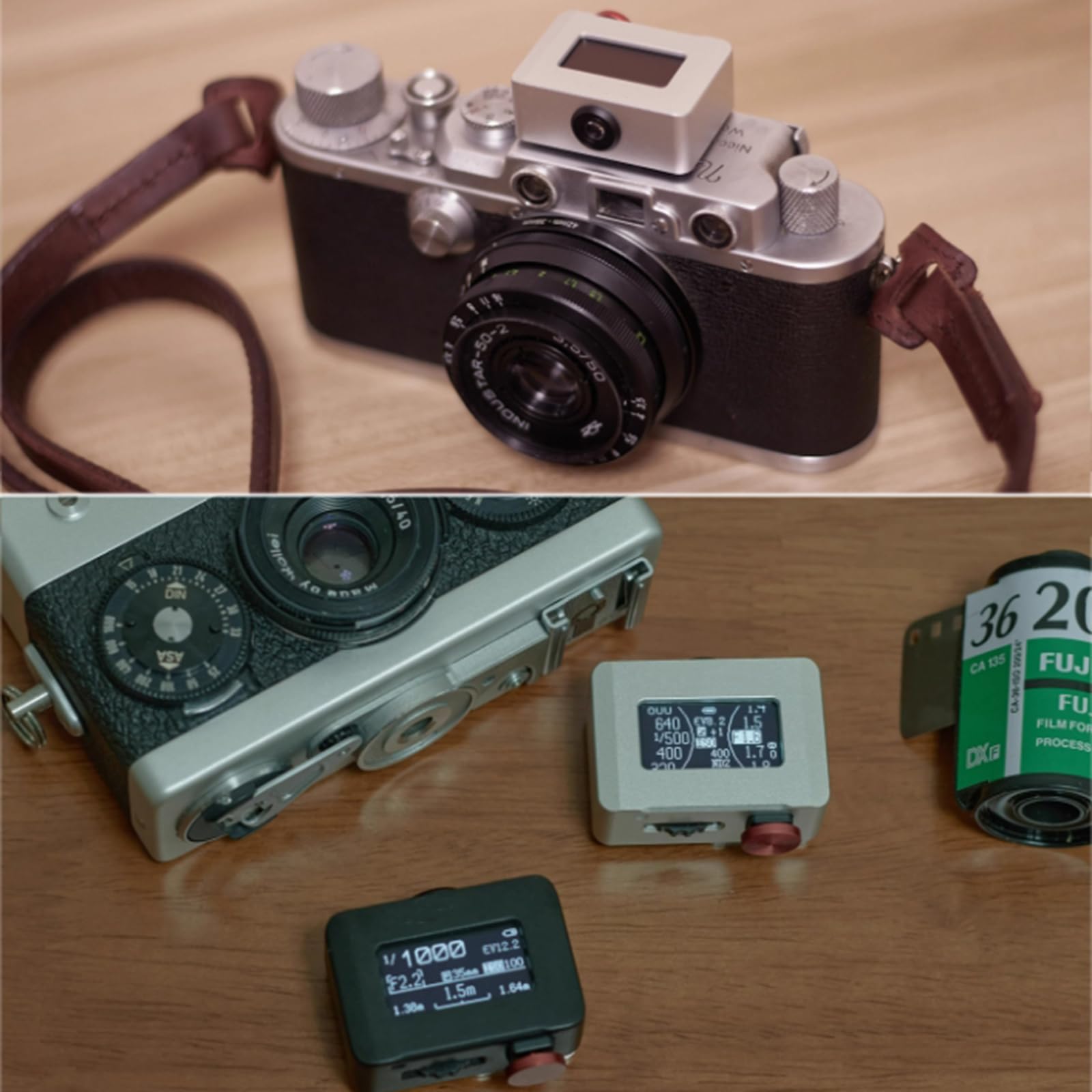 Esposimetro per Fotocamera, Indicatore di Esposizione, Misurazione Media a 30°, con Schermo OLED, Attacco Slitta Fredda, Regolazione ISO, Apertura E velocità Dell'otturatore