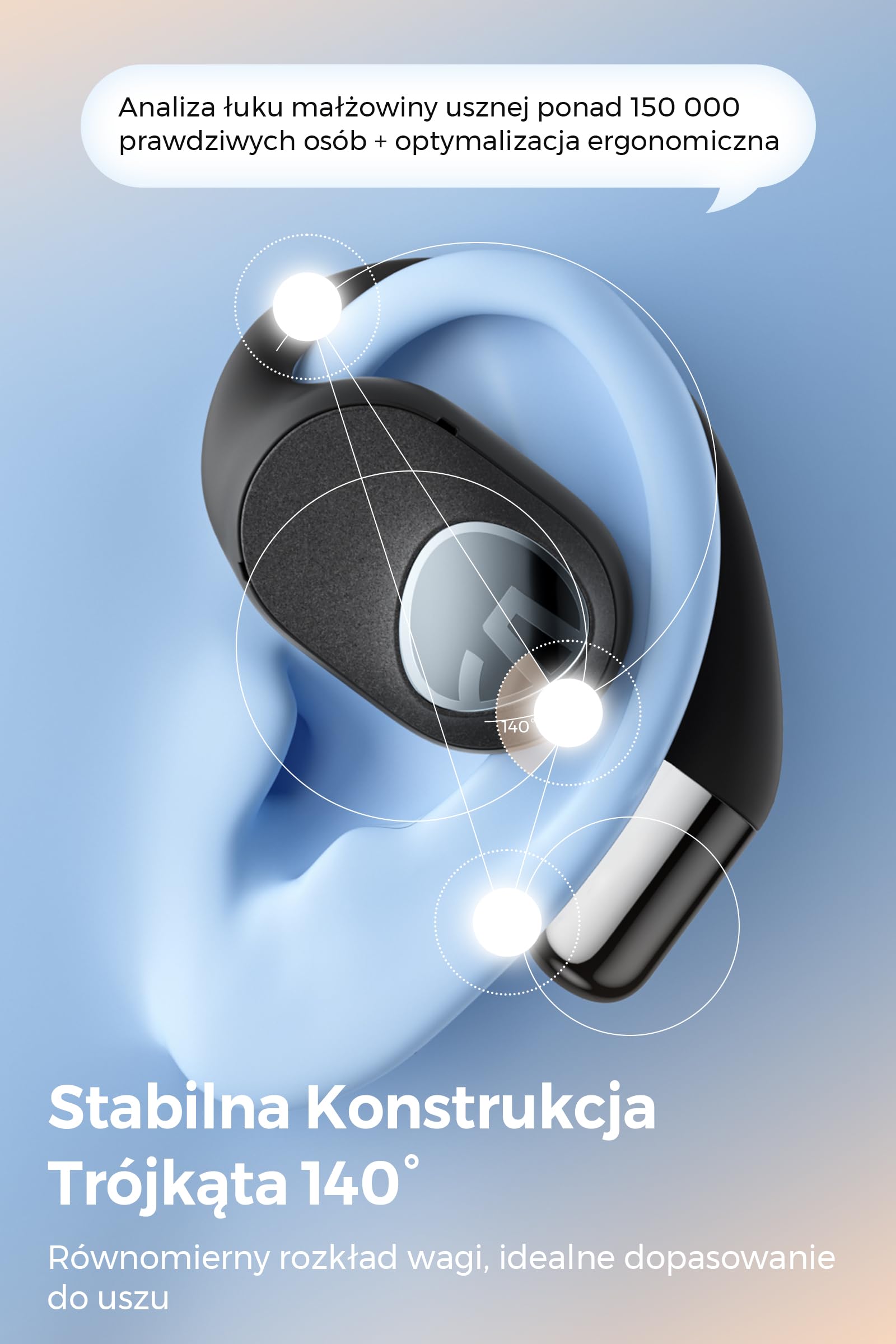 SoundPEATS GoFree 2s Bezprzewodowe słuchawki Otwarte z LDAC i Hi-Res Audio