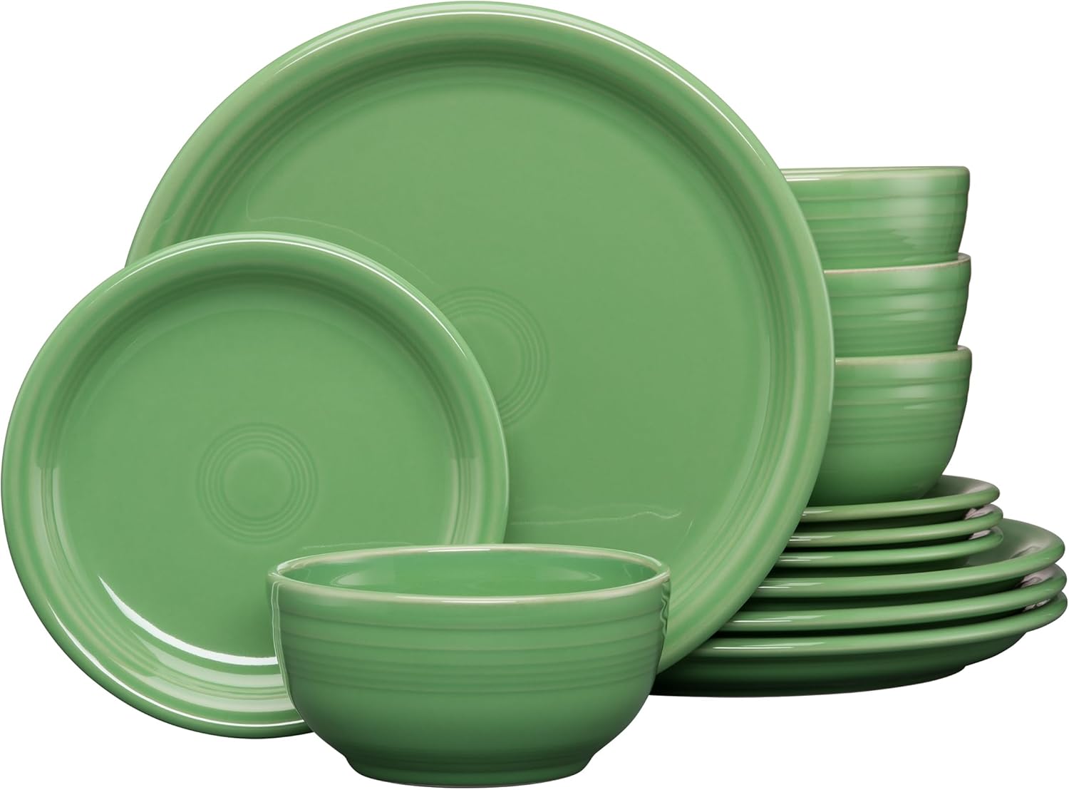 Fiesta® Bistro Coupe 12-Piece Dinnerware Set – Durable Ceramic, Lead-Safe, Dishwasher/Microwave/Oven Safe – Made in USA Dinnerware - Turquoise