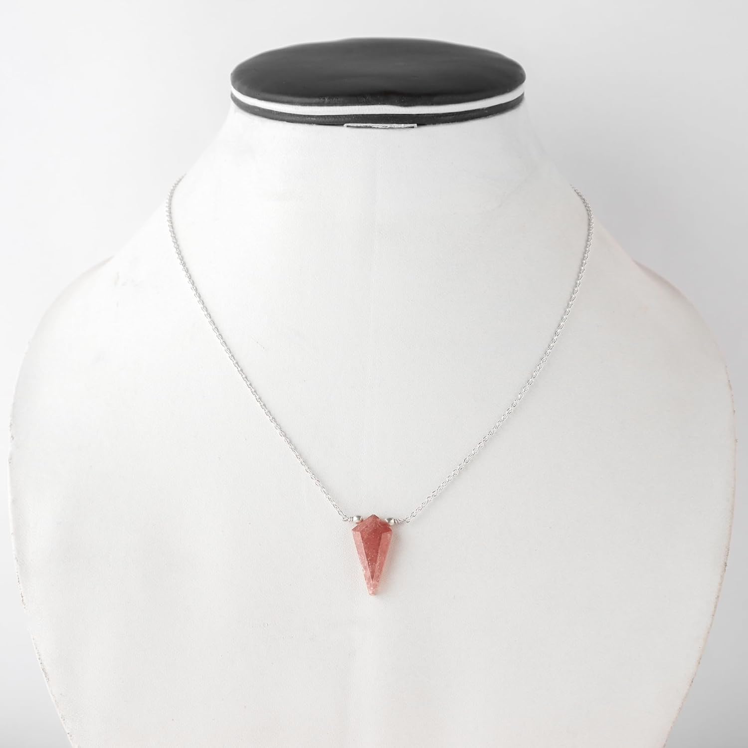 Strawberry Quartz Kite Necklace, Healing Crystal Kite Gemstone Pendant Necklaces, Natural Spiritual Reiki Stone Jewelry for Friends Gemstone size vary from 10 mm Approx - Image 4