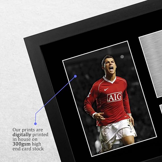 HWC Trading Cristiano Ronaldo Gifts Printed Signed Autograph Picture Photograph for Football Fans and Supporters - A4 Framed