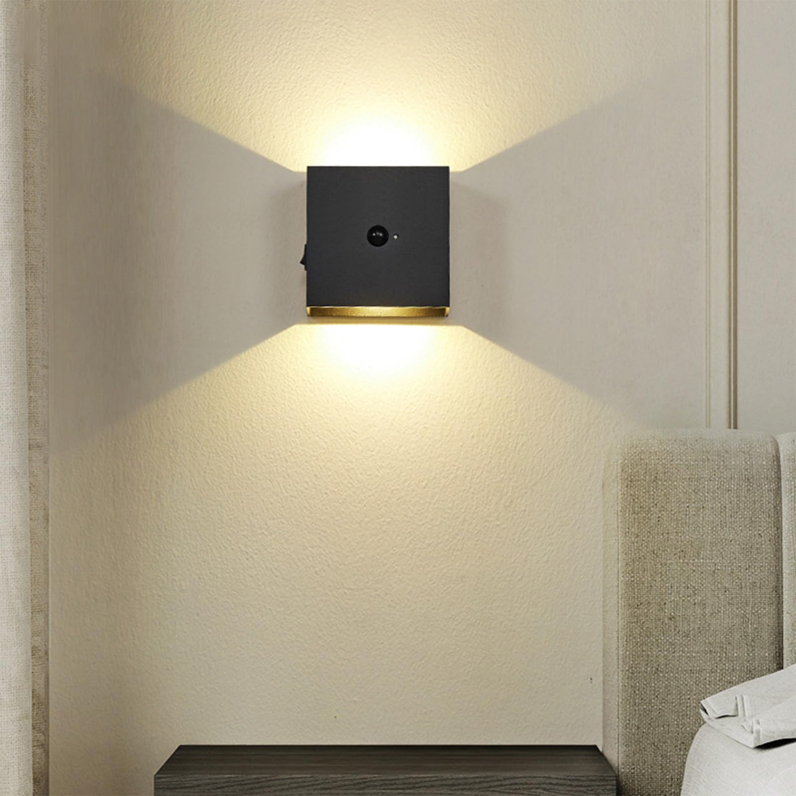Lámpara de pared con sensor de movimiento interior y batería de aluminio 8
