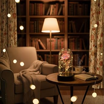 LED Işıklı Dekoratif Gece Lambası – Şık ve Modern Tasarım, Ev ve Ofis İçin Mükemmel Atmosfer Aydınlatması (Pembe) [Enerji Sınıfı A+++]