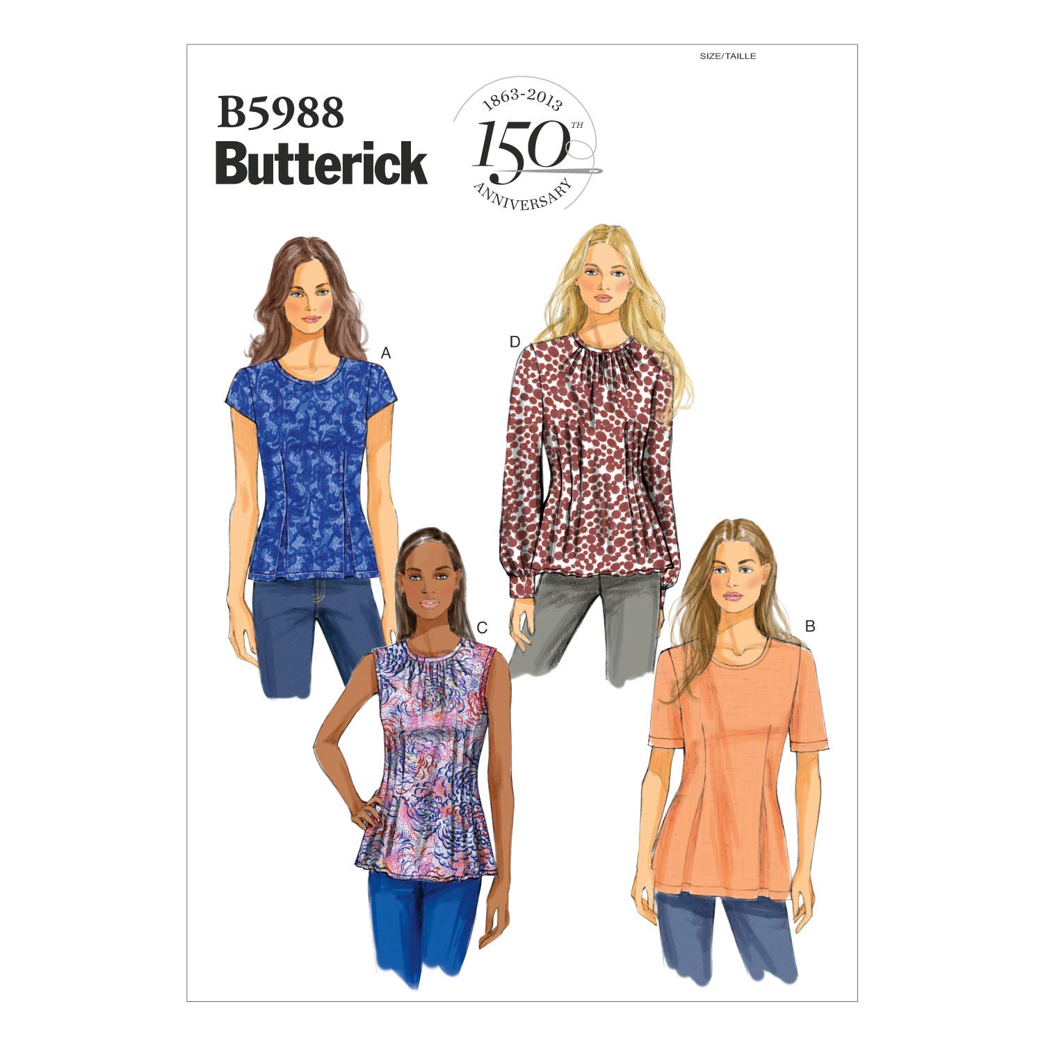 Patrons de couture Butterick 5988 ajustement silhouettes